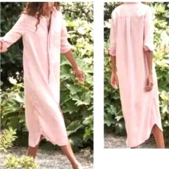 Frank & Eileen Famous Denim Rory Dress In Rose Quartz Size XS Maxi - Picture 3 of 16